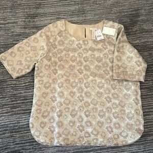 J. Crew women Blouse in Cream and Bronze Pattern (all offers welcomed)